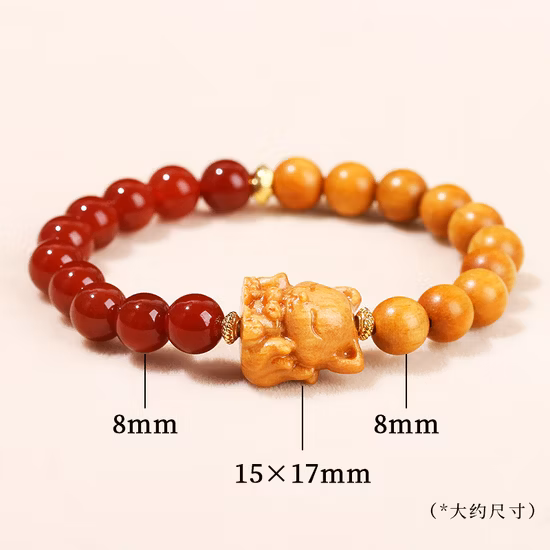 Bracciale profumato in legno di sandalo Laoshan per donna con braccialetto in giada Hotan